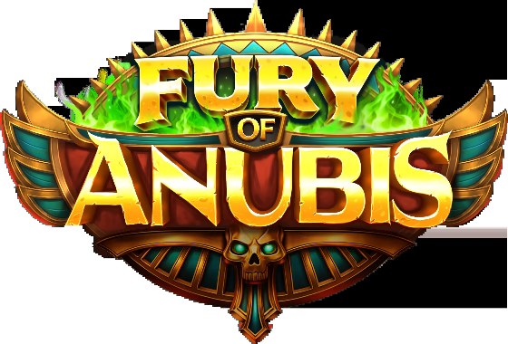 Logo doré de Fury of Anubis avec des ailes et du feu vert